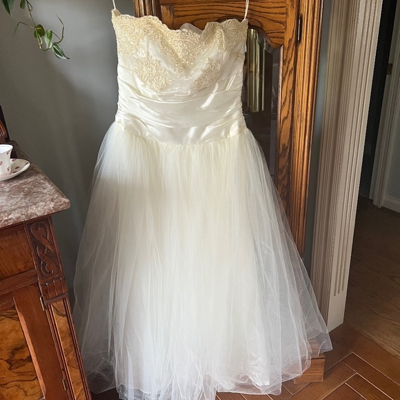 Jessica McClintock Dresses & Skirts - Vintage dress Jessica McClintock for Gunne Sax sz 11/12 ivory strapless midi